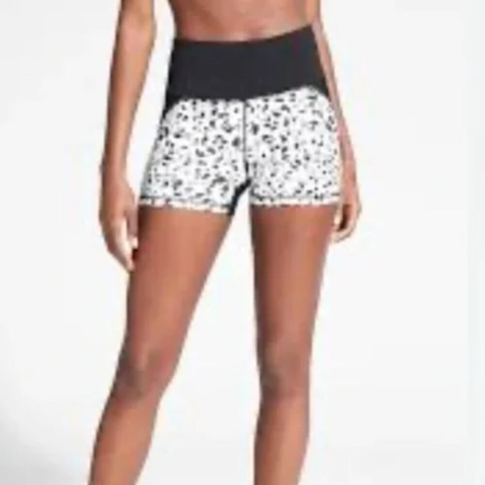 Athlete Speckle Running Biker Shorts Black & White Medium